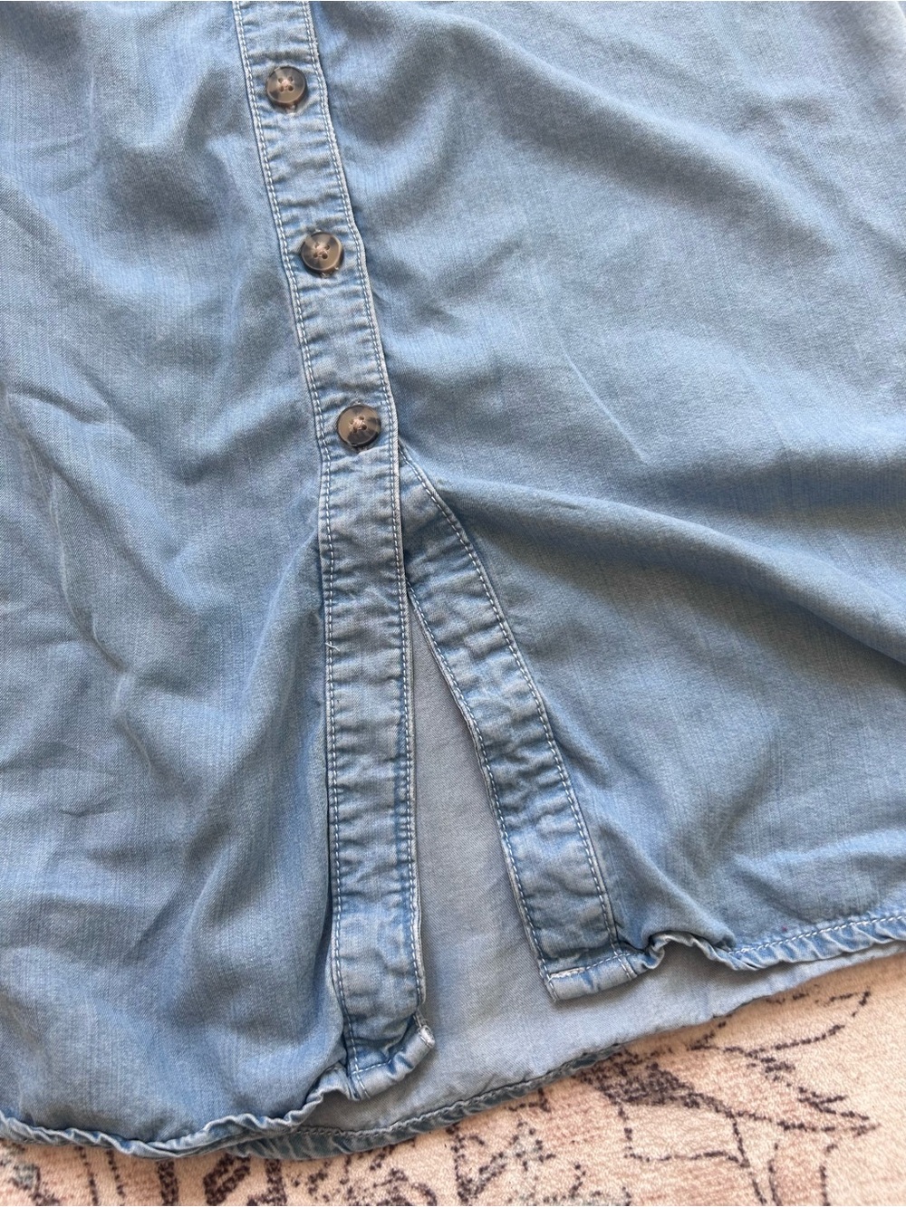 Reitmans Light Wash Lyocell Chambray Sleeveless Button Front Maxi Dress Size 2 - Picture 6 of 7